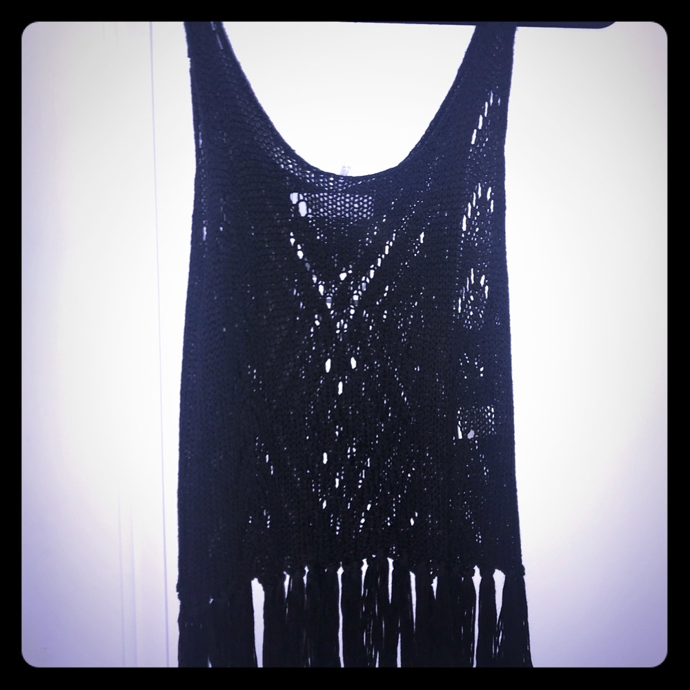 Towne Black Crochet tank top